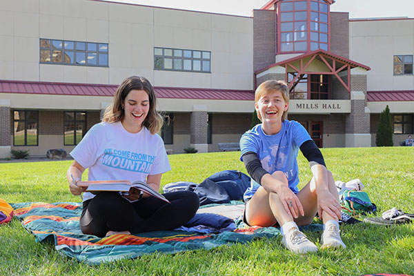 students on grass