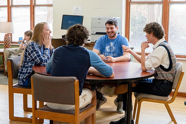 students in common study room