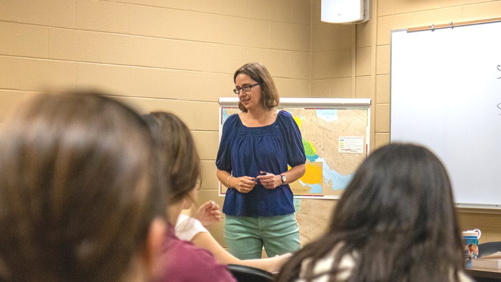 professor and students in classroom