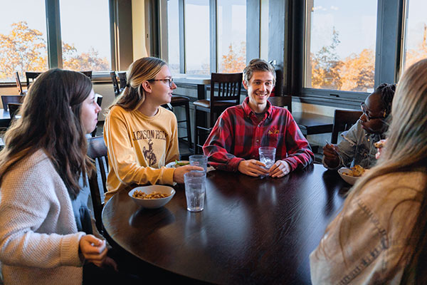 students at round table